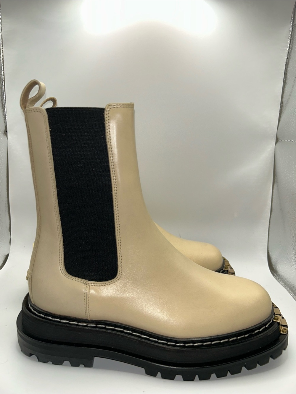Sandro E21LIAM ecru moto boots size 35 NIB